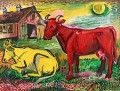 Vacas rojas y amarillas 1945 Ruso